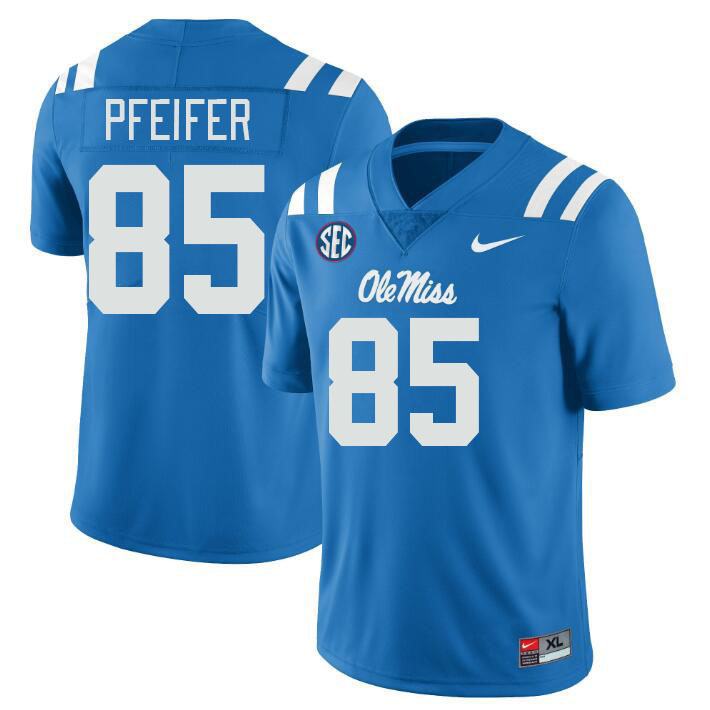 Men #85 Joshua Pfeifer Ole Miss Rebels College Football Jerseys Stitched-Power Blue